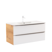 Leziter Vario Trim 100 alsó szekrény mosdóval tölgy-fehér fürdőszoba bútor