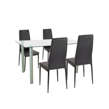 Leziter Verna 4+1 étkező garnitúra fekete-fekete bútor