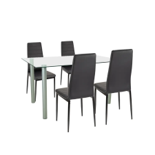 Leziter Verna 4+1 étkező garnitúra fekete-fekete bútor