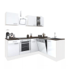 Leziter Yorki 220 sarok konyhablokk fehér korpusz,selyemfényű fehér fronttal alsó sütős elemmel
