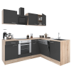 Leziter Yorki 220 sarok konyhablokk sonoma tölgy korpusz,selyemfényű antracit fronttal alsó sütős elemmel