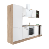 Leziter Yorki 270 konyhablokk sonoma tölgy korpusz,selyemfényű fehér front alsó sütős elemmel polcos szekrénnyel