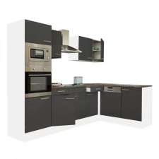 Leziter Yorki 280 konyhablokk fehér korpusszal, selyemfényű antracit fronttal bútor
