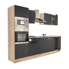 Leziter Yorki 280 konyhablokk sonoma tölgy korpusszal, selyemfényű antracit fronttal bútor