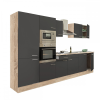 Leziter Yorki 330 konyhablokk sonoma tölgy korpusz,selyemfényű antracit fronttal polcos szekrénnyel
