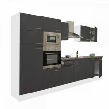 Leziter Yorki 330 konyhabútor fehér korpusz,selyemfényű antracit fronttal bútor