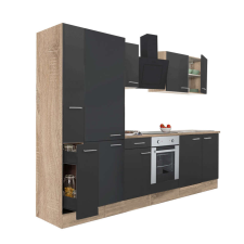Leziter Yorki Konyhabútor Sonoma Tölgy/Antracit - 300 cm bútor