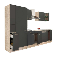 Leziter Yorki Konyhabútor - Sonoma Tölgy/Antracit - 310 cm bútor