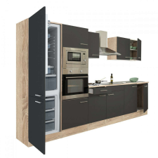 Leziter Yorki Konyhabútor - Sonoma Tölgy/Antracit - 330 cm bútor