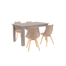 Leziter Zara 4+1 étkező garnitúra bézs-yorki tölgy bútor