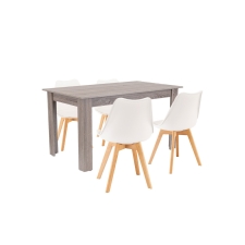 Leziter Zara 4+1 étkező garnitúra fehér-yorki tölgy bútor