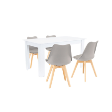 Leziter Zara 4+1 étkező garnitúra szürke-fehér bútor