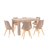 Leziter Zara 6+1 étkező garnitúra bézs-sonoma tölgy