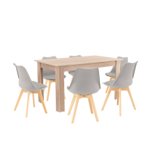 Leziter Zara 6+1 étkező garnitúra szürke-sonoma tölgy bútor