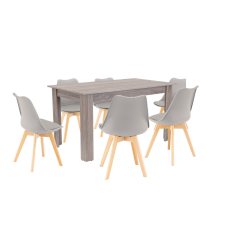 Leziter Zara 6+1 étkező garnitúra szürke-yorki tölgy bútor