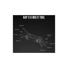 Lezyne Rap II marokszerszám, imbusz, Torx, 8 funkciós, 89g, fekete kerékpár és kerékpáros felszerelés