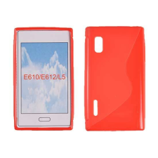 LG Optimus L5 E610, Szilikon tok, S-Case, piros tok és táska