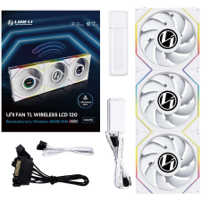 Lian Li UNI FAN TL LCD Wireless 120mm 3 darabos szett fehér hűtés
