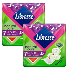 Libresse Natural Care Night+ szárnyas éjszakai egészségügyi Betét 2x7db intim higiénia