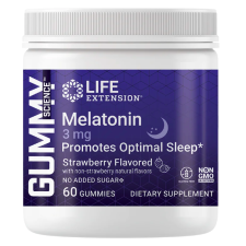Life Extension Élethosszabbító Melatonin gumicukor 3 mg, eper, 60 gumicukor gyógyhatású készítmény