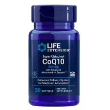 Life Extension Élethosszabbító Super Ubiquinol CoQ10 fokozott mitokondriális támogatással, Q10 koenzim, 200 mg, 30 kapszula  A szív, a látszólagos mitokondriumok és… vitamin és táplálékkiegészítő
