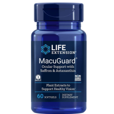 Life Extension MacuGuard szemtámogatás sáfránnal és asztaxantinnal, szemtámasz, 60 kapszula vitamin és táplálékkiegészítő