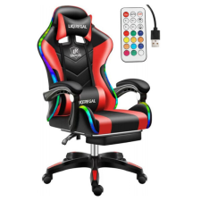 Likeregal Likeregal 920 LED masszázs gamer szék lábtartóval piros holm6909 forgószék