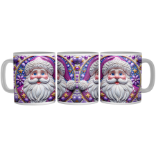 Lila Porcelán Télapó - 3D Mintás Bögre bögrék, csészék