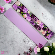 Lila Rózsa és Szegfű Szappanvirág Extra hosszú doboz ajándéktárgy