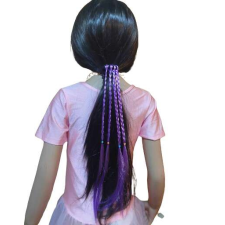 LILA Színes fonatos hajgumi 40cm póthaj