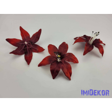  Liliom selyemvirág fej 13 cm - Bordó dekoráció