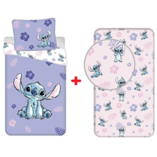 LILO és STITCH ágyneműhuzat+lepedő szett, Purple, 140x200+70x90 cm lakástextília