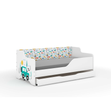  LILU gyerekágy laminált fronttal és oldallal 160x80cm matraccal és ágyneműtartóval - autós gyermekbútor