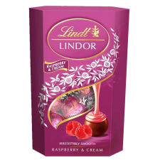 Lindor Lindor Raspberry&amp;Cream málnás tejcsokoládé golyók - 200g csokoládé és édesség