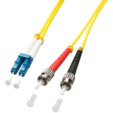 LINDY 1m LC/ST száloptikás kábel Többszínű, Sárga (47460) kábel és adapter