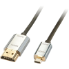 LINDY 41678 HDMI kábel 3 M HDMI A-típus (Standard) HDMI D-típus (Micro) Fekete, Króm, Arany (41678)