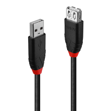 LINDY 42817 USB-A anya - USB-A apa Aktiív hosszabbító kábel - Fekete (5m) kábel és adapter