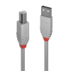 LINDY Anthra Line USB-A apa - USB-B apa 2.0 Adat és töltő kábel - Fehér (1m)
