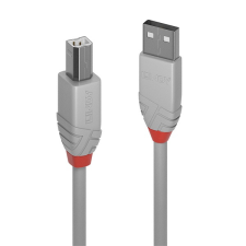 LINDY Anthra Line USB-B - USB-A Adat- és töltőkábel 5m - Fehér kábel és adapter