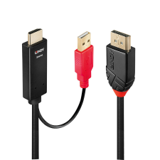 LINDY HDMI/USB - DisplayPort v1.2 kábel 1m Fekete kábel és adapter