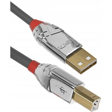 LINDY kábel usb 2.0 a - b, cromo line, 2m, szürke 36642 kábel és adapter