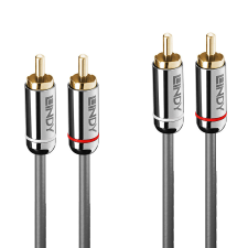 LINDY RCA - RCA kábel 2m (3.5mm 2xRCA apa - 2xRCA apa) kábel és adapter