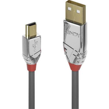 LINDY USB 2.0 Csatlakozókábel [1x USB 2.0 dugó, A típus - 1x USB 2.0 dugó, mini B típus] 3.00 m Szürke (36633) - Adatkábel mobiltelefon kellék