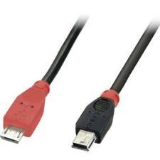 LINDY USB 2.0 Csatlakozókábel [1x USB 2.0 dugó, mikro B típus - 1x USB 2.0 dugó, mini B típus] 0.50 m Fekete OTG funkcióval (31717) mobiltelefon kellék