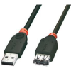 LINDY USB 2.0 M/F 0.2m USB kábel 0,2 M USB A Fekete (31853)