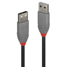 LINDY USB-A - USB-A kábel 2m fekete-szürke (36693) (lindy36693) kábel és adapter