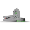 LINDY USB biztonsági dugó + kulcs zöld (kulcs + 4db dugó)