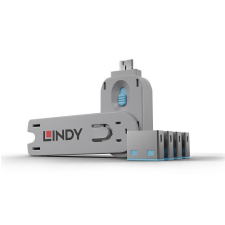  LINDY USB Port Locks 4x Blue+Key kábel és adapter