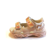 Linea 39-40 LINEA szandál lányoknak 2-tépőzáras - pezsgő-púder, szívecskés gyerek szandál