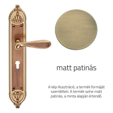 Linea Cali Aisha matt patinás XL Pajzsos kilincsgarnitúra 1651 PL PM zár és alkatrészei